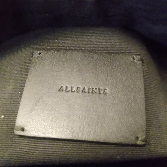 AllSaints Captain Lea Square Crossbody Bag - Black Leather - Picture 7 of 12